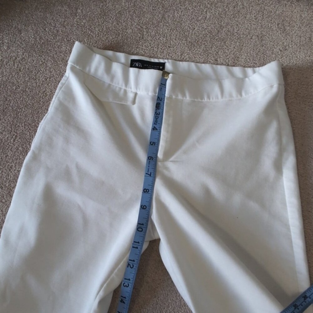 Zara Coastal Beach Pocket Cropped Flare Spring Pants M - Picture 7 of 9